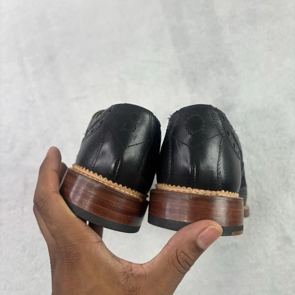 Oliver Sweeney Brantham Double Monk Strap Shoes Black Leather Suede Men's 8.5